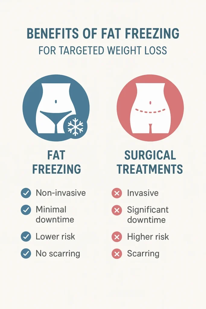 graphic showing the benefits of fat freezing Plaistow